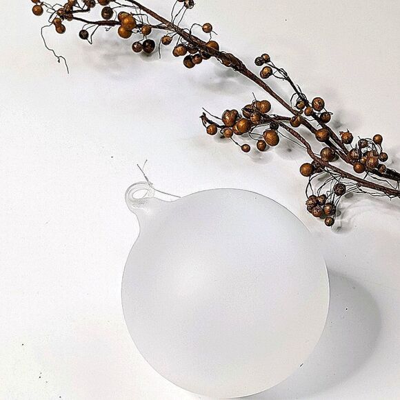 Crate&Barrel Other - Crate&Barrel Frosted White Blown Glass Ball Ornament